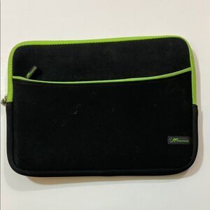 Stylish Black and Green Tablet Sleeve with Protective Padding